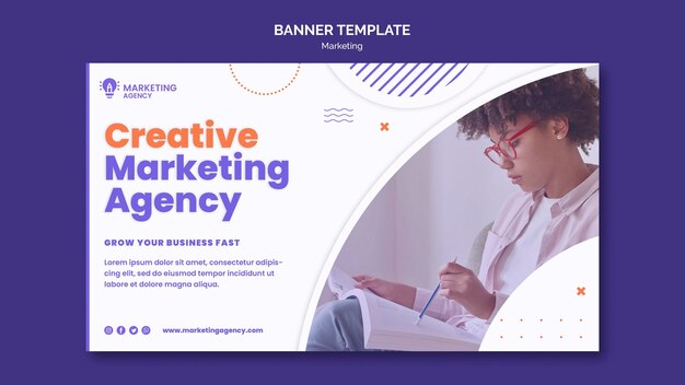 Modèle de bannière de marketing créatif