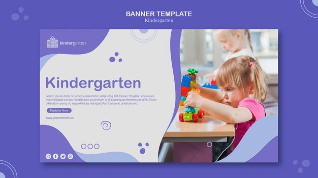 Modèle de bannière de maternelle