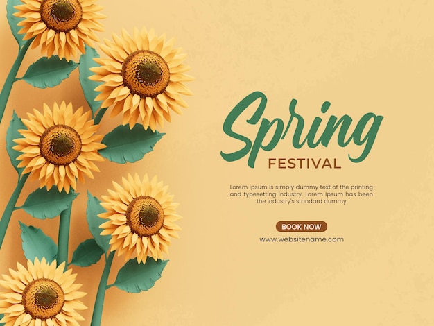 PSD gratuit modèle de bannière de médias sociaux 3d design floral de printemps