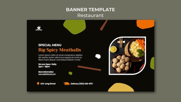 PSD gratuit modèle de bannière de menu spécial