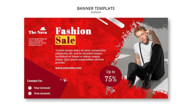 Modèle de bannière de mode avec photo