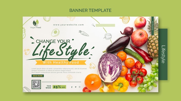 PSD gratuit modèle de bannière de mode de vie sain