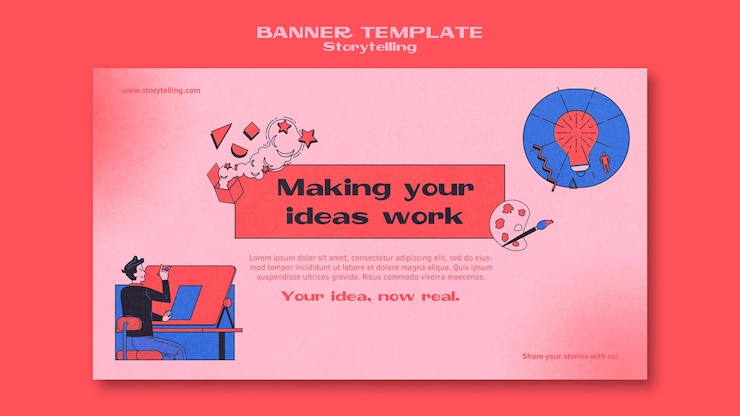 PSD gratuit modèle de bannière de narration