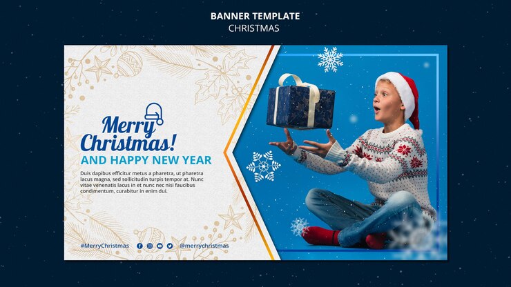 PSD gratuit modèle de bannière de noël de célébration