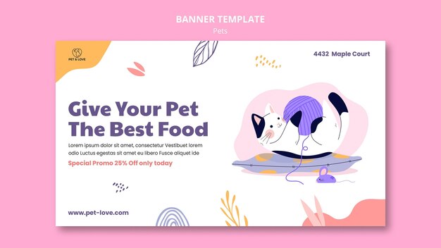 Modèle de bannière de nourriture pour animaux de compagnie