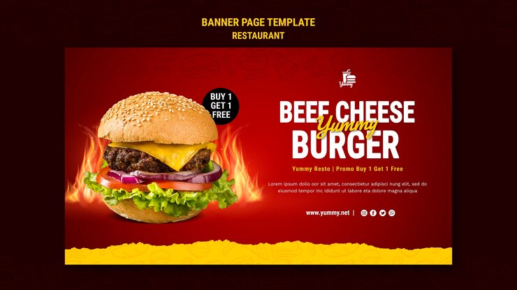 PSD gratuit modèle de bannière de nourriture de restaurant