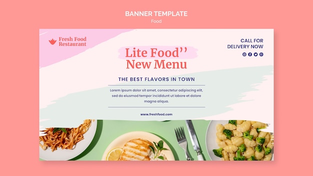 PSD gratuit modèle de bannière de nourriture savoureuse