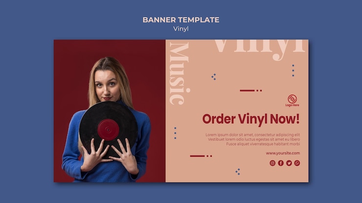 PSD gratuit modèle de bannière oder vinyl now