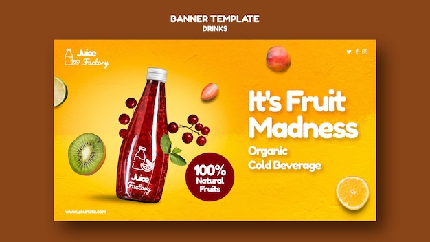 Modèle de bannière d'offre de boissons