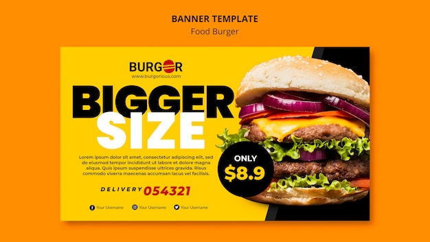 PSD gratuit modèle de bannière d'offre spéciale burger