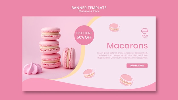 PSD gratuit modèle de bannière de pack de macarons