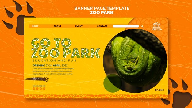 PSD gratuit modèle de bannière de parc zoologique