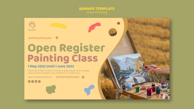 PSD gratuit modèle de bannière de peinture de classe