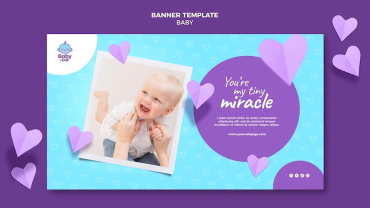 PSD gratuit modèle de bannière photo bébé