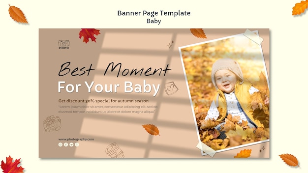 PSD gratuit modèle de bannière de photographie de bébé