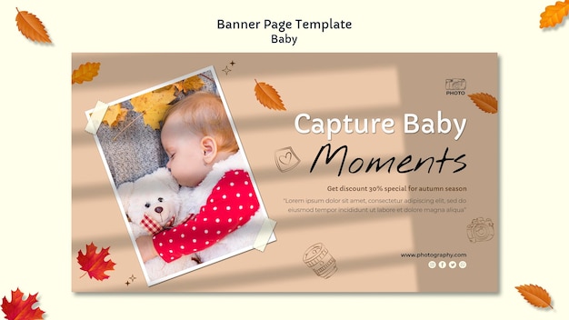 PSD gratuit modèle de bannière de photographie de bébé