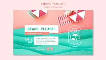 PSD gratuit modèle de bannière de plage texturée