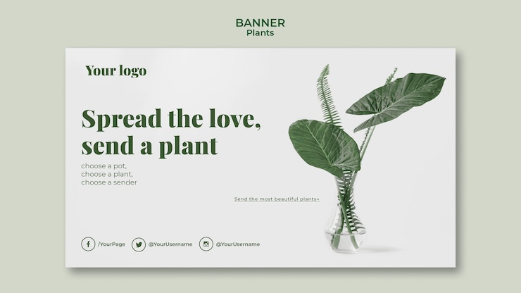 PSD gratuit modèle de bannière de plantes