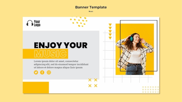 PSD gratuit modèle de bannière de plate-forme musicale