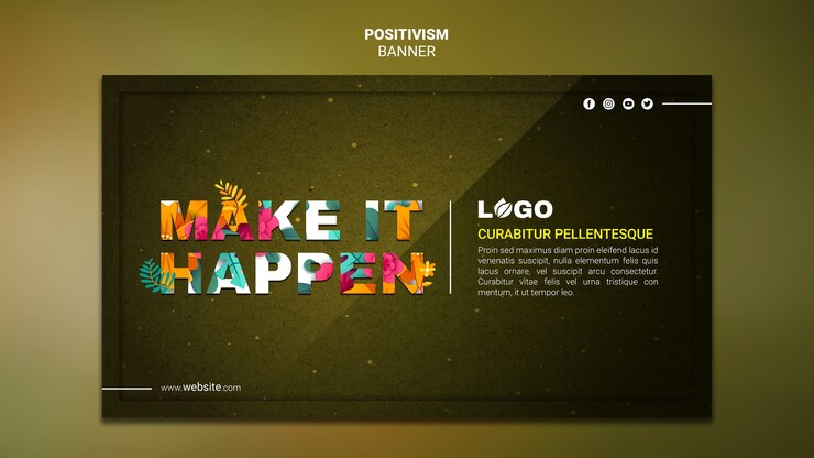 PSD gratuit modèle de bannière de positivisme