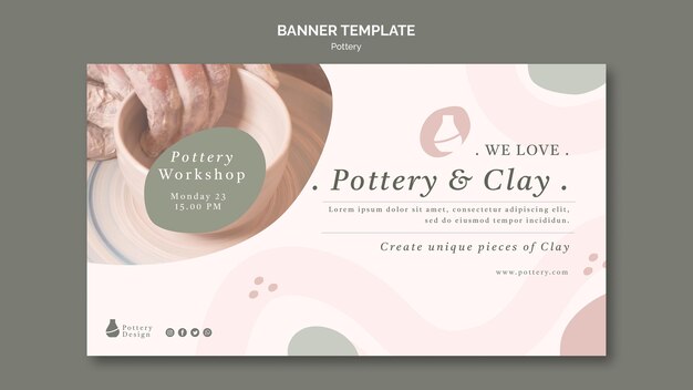 Modèle de bannière de poterie