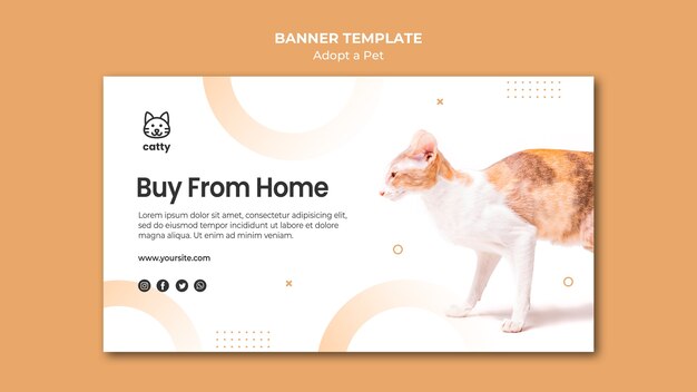 Modèle de bannière pour adopter un animal de compagnie