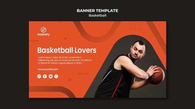 PSD gratuit modèle de bannière pour les amateurs de basket-ball