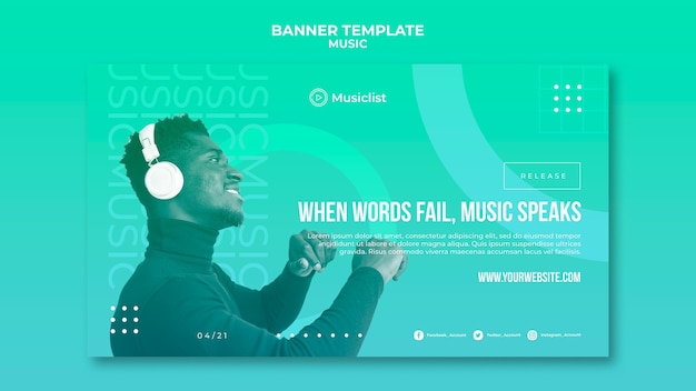 PSD gratuit modèle de bannière pour les amateurs de musique