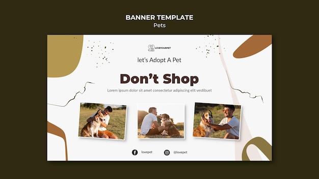 PSD gratuit modèle de bannière pour animaux de compagnie et propriétaires