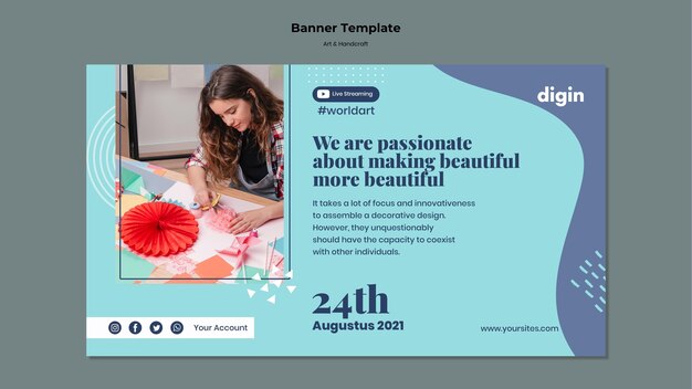 Modèle de bannière pour l'art et l'artisanat