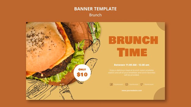 Modèle de bannière pour le brunch
