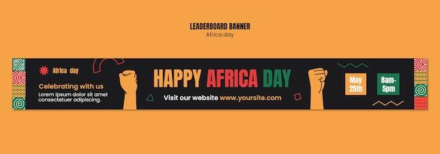 PSD gratuit modèle de bannière pour la célébration de la journée de l'afrique