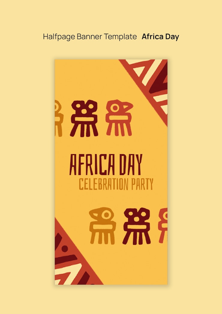 PSD gratuit modèle de bannière pour la célébration de la journée de l'afrique