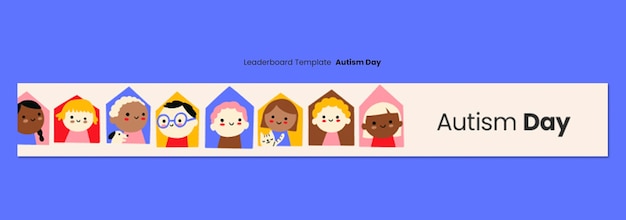 Modèle de bannière pour la célébration de la journée de l'autisme