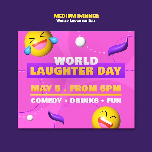 Modèle De Bannière Pour La Célébration De La Journée Mondiale Du Rire