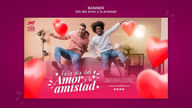 Modèle de bannière pour la célébration de la Saint-Valentin