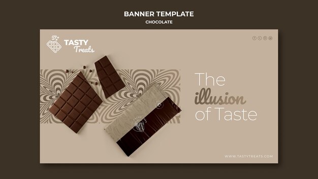 Modèle de bannière pour le chocolat