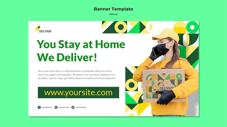 PSD gratuit modèle de bannière pour une entreprise de livraison