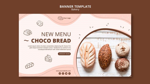 Modèle de bannière pour les entreprises de boulangerie