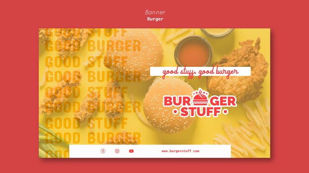Modèle de bannière pour un hamburger