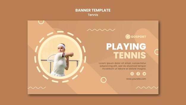 PSD gratuit modèle de bannière pour jouer au tennis