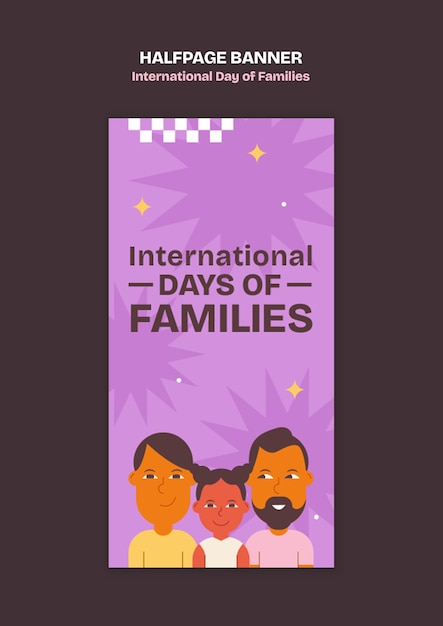 Modèle de bannière pour la journée internationale des familles