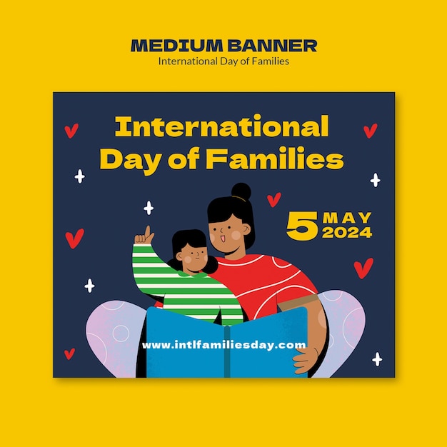 PSD gratuit modèle de bannière pour la journée internationale des familles