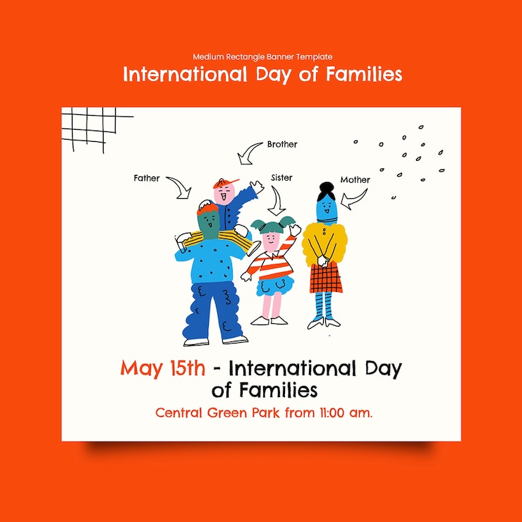 PSD gratuit modèle de bannière pour la journée internationale des familles