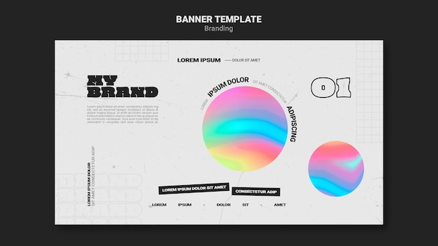 Modèle De Bannière Pour La Marque De L'entreprise Avec Une Forme De Cercle Coloré