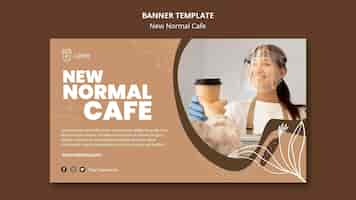 PSD gratuit modèle de bannière pour un nouveau café normal