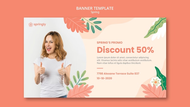 Modèle de bannière pour le printemps