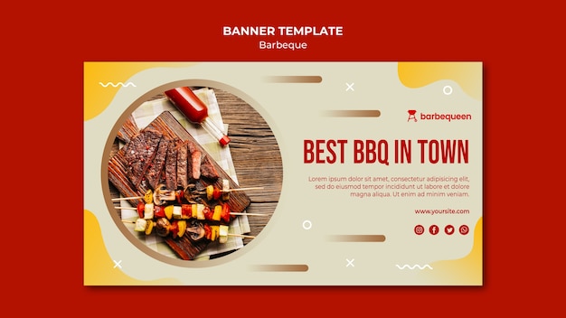 PSD gratuit modèle de bannière pour restaurant barbecue