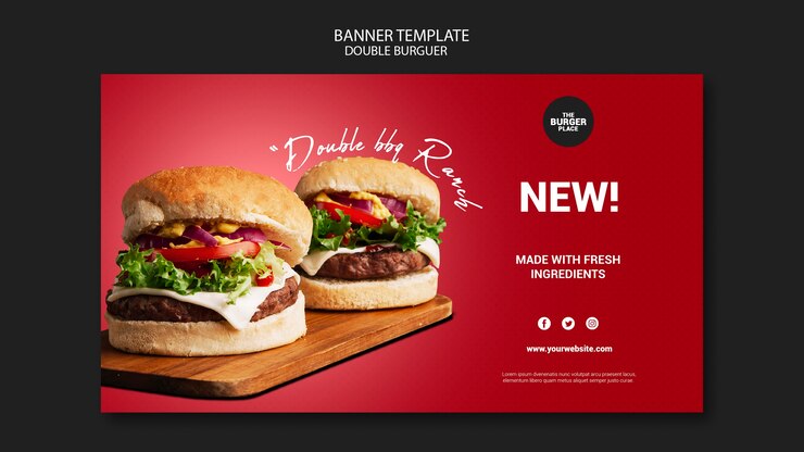 PSD gratuit modèle de bannière pour restaurant burger