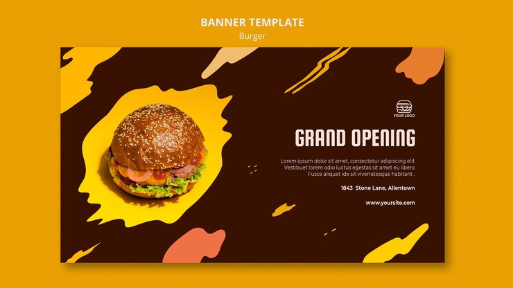 PSD gratuit modèle de bannière pour restaurant burger